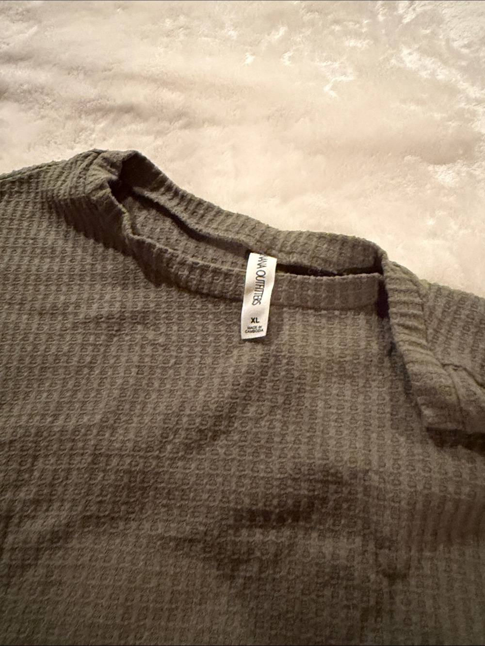 Zenana Outfitters Olive Green Waffle Knit Tunic